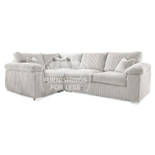 (Silver, 4 Seater Left Hand Facing Corner) Delta Fullback Cord Corner Sofa Range