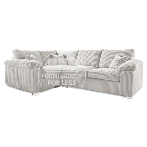 (Silver, 4 Seater Left Hand Facing Corner) Delta Fullback Cord Corner Sofa Range