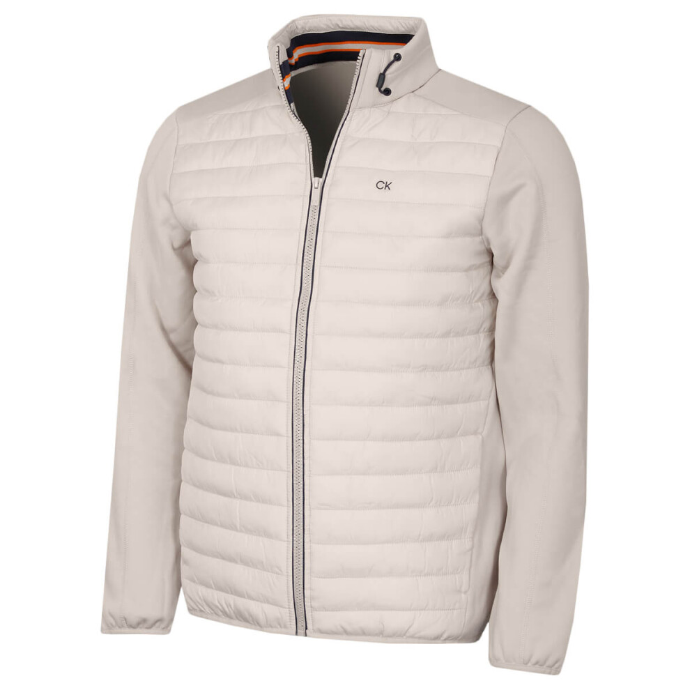 (S, Parchment) Calvin Klein Mens CK Hybrid Insulate Lightweight Golf Jacket