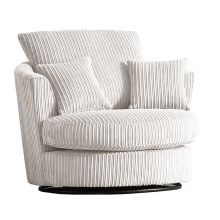 (Silver, Swivel Chair) Delta Fullback Cord Corner Sofa Range