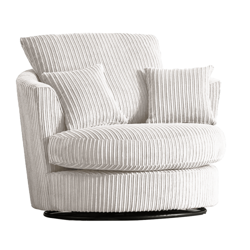 (Silver, Swivel Chair) Delta Fullback Cord Corner Sofa Range