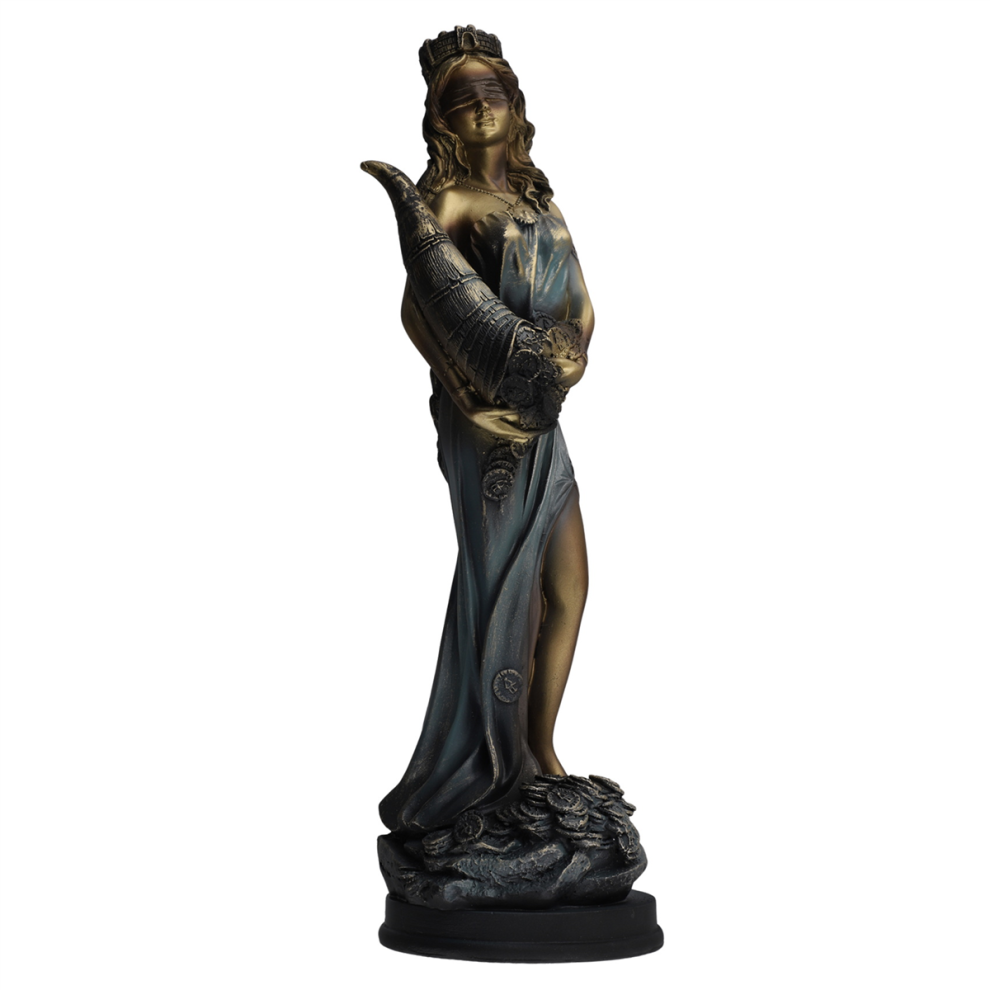 WuLinshop Blindfolded Fortuna Statue Luck Decorations for Home 35cm