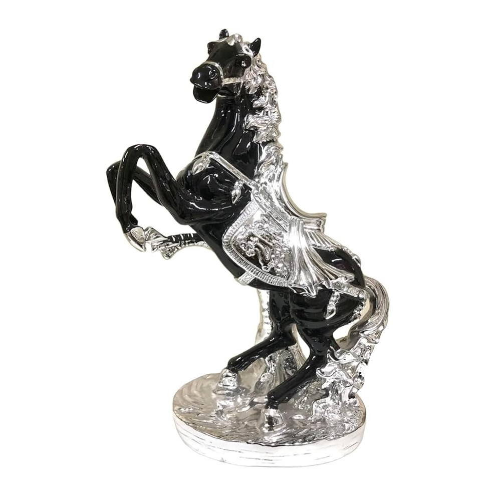 Martinmart Italian Horse Foal Ornament, 44Cm Romany Porcelain Decor Silver