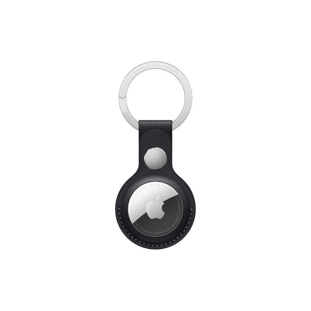 Apple Airtag Leather Key Ring - Midnight