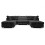 (Black) Bishop U-Shape Fullback Jumbo Cord Fabric 1