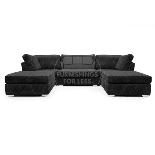 (Black) Bishop U-Shape Fullback Jumbo Cord Fabric