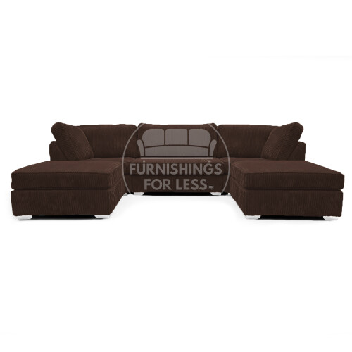 (Chocolate) Bishop U-Shape Fullback Jumbo Cord Fabric