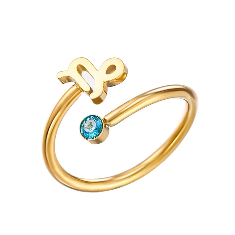 (Capricorn) Fashionable Zodiac Astrology Adjustable Ring
