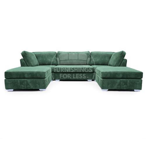 (Green) Bishop U-Shape Fullback Jumbo Cord Fabric