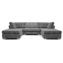 (Grey) Bishop U-Shape Fullback Jumbo Cord Fabric