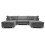 (Grey) Bishop U-Shape Fullback Jumbo Cord Fabric 1
