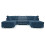 (Marine Blue) Bishop U-Shape Fullback Jumbo Cord Fabric 1
