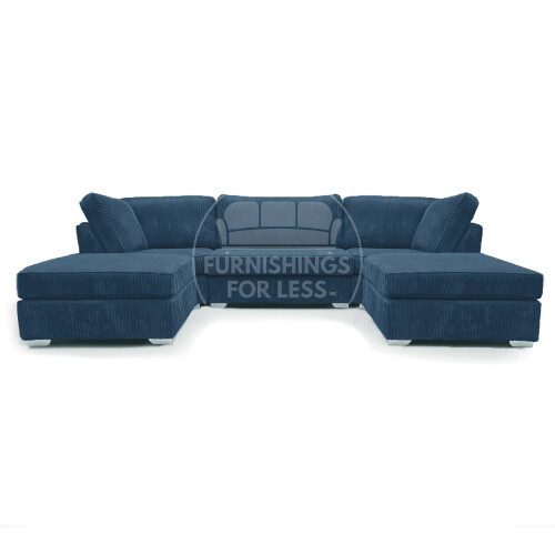 (Marine Blue) Bishop U-Shape Fullback Jumbo Cord Fabric