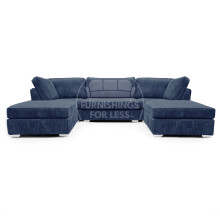 (Navy Blue) Bishop U-Shape Fullback Jumbo Cord Fabric