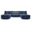 (Navy Blue) Bishop U-Shape Fullback Jumbo Cord Fabric 1