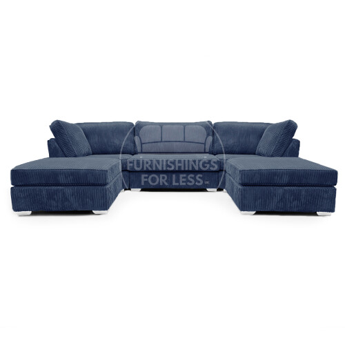 (Navy Blue) Bishop U-Shape Fullback Jumbo Cord Fabric