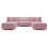 (Pink) Bishop U-Shape Fullback Jumbo Cord Fabric 1