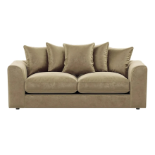 (Beige, 3 Seater) Brooklyn Plush Velvet Fibre 3 & 2 Seater Sofa Set