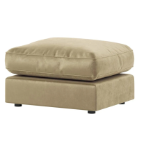 (Beige, Footstool) Brooklyn Plush Velvet Fibre 3 & 2 Seater Sofa Set