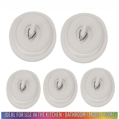 Rubber Bath Sink Plugs Basin Bathroom Kitchen x5 Drain Stopper 1