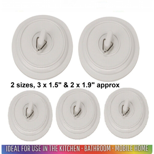 Rubber Bath Sink Plugs Basin Bathroom Kitchen x5 Drain Stopper 2