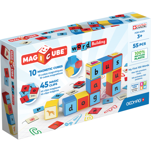 Geomag Magicube  Magnetic Shapes Word Builder - 55 Pieces