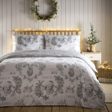 (Single) Father Christmas Stag Grey Duvet Set