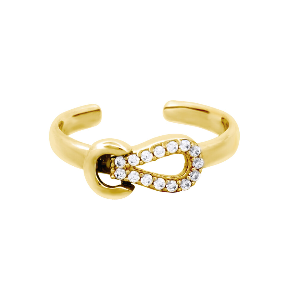 Jewelco London Ladies Solid 9ct Yellow Gold Cubic Zirconia Stylish Toe Ring - JTR030