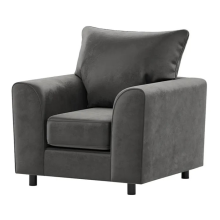 (Grey, Armchair) Brooklyn Plush Velvet Foam 3 & 2 Seater Sofa Set