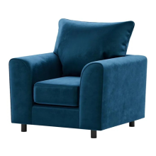 (Blue, Armchair) Brooklyn Plush Velvet Foam 3 & 2 Seater Sofa Set