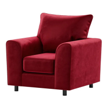 (Red, Armchair) Brooklyn Plush Velvet Foam 3 & 2 Seater Sofa Set