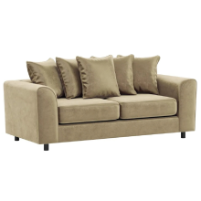 (Beige, 3 Seater) Brooklyn Plush Velvet Foam 3 & 2 Seater Sofa Set