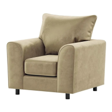(Beige, Armchair) Brooklyn Plush Velvet Foam 3 & 2 Seater Sofa Set