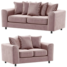 (Pink, 3 & 2 Seater Set ) Brooklyn Plush Velvet Foam 3 & 2 Seater Sofa Set