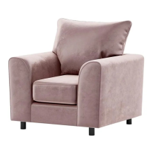(Pink, Armchair) Brooklyn Plush Velvet Foam 3 & 2 Seater Sofa Set
