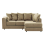 (Beige, Right Hand Facing) Brooklyn Plush Velvet Foam Corner Sofa 3