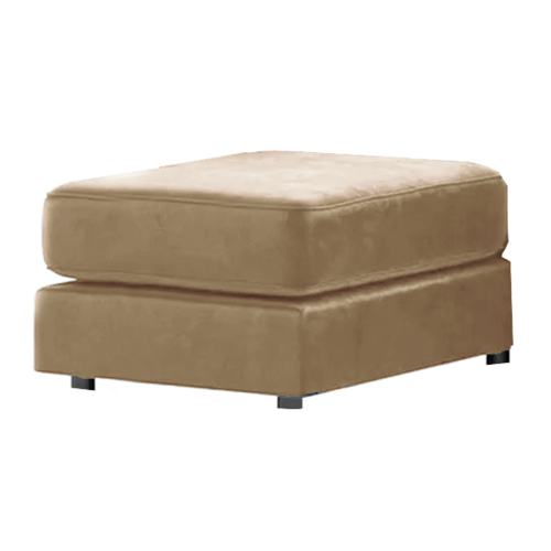 (Beige, Footstool) Brooklyn Plush Velvet Foam Corner Sofa