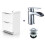 NES Home Nes Home White Basin Vanity Unit and Tap with Waste Set 1