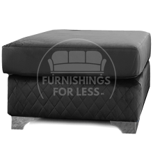 (Black, Footstool) Victoria Plush Velvet 3 & 2 Seater Sofa Set