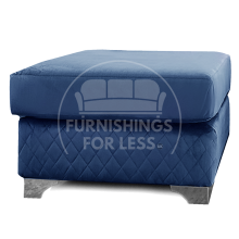 (Blue, Footstool) Victoria Plush Velvet 3 & 2 Seater Sofa Set