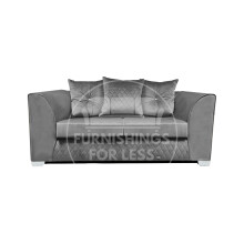 (Grey, 2 Seater) Victoria Plush Velvet 3 & 2 Seater Sofa Set