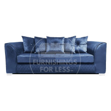 (Blue, 3 Seater) Victoria Plush Velvet 3 & 2 Seater Sofa Set