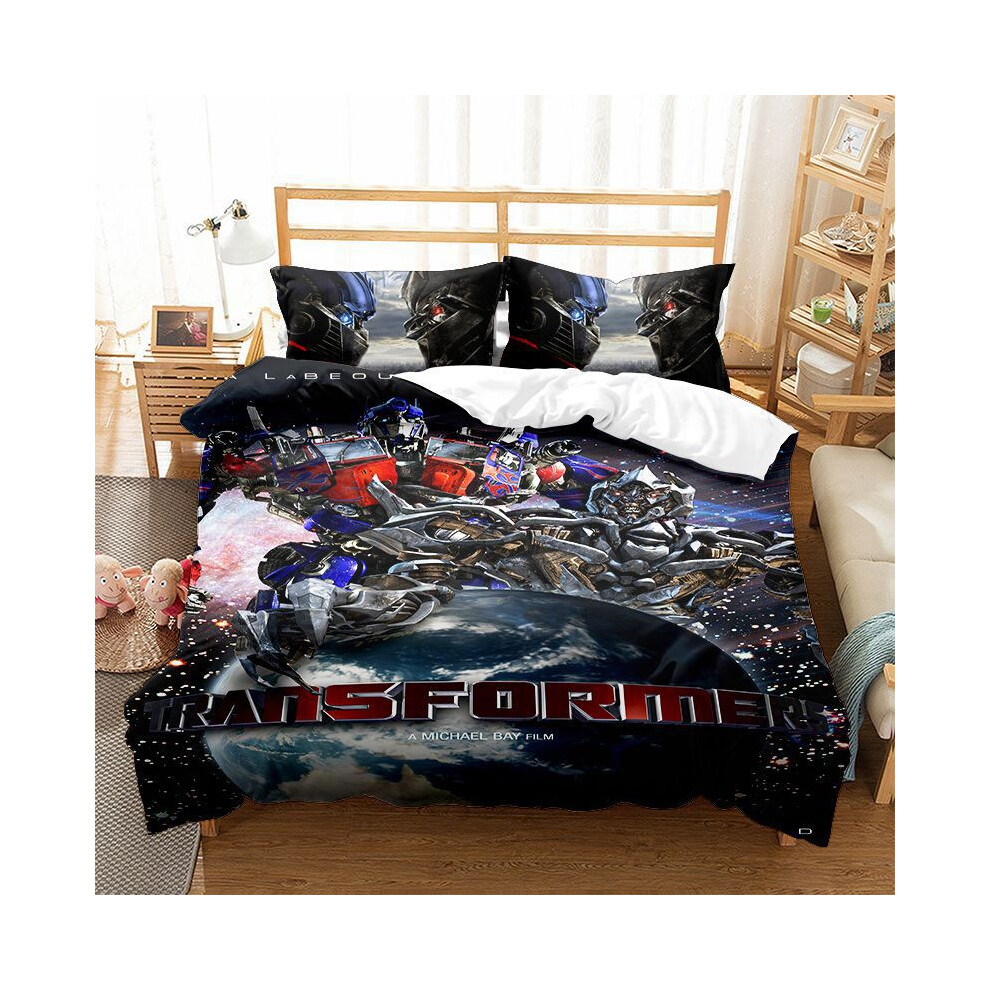 (KT1, Single 135*200cm) Bedding Duvet Cover Set Gift For Transformers Fans