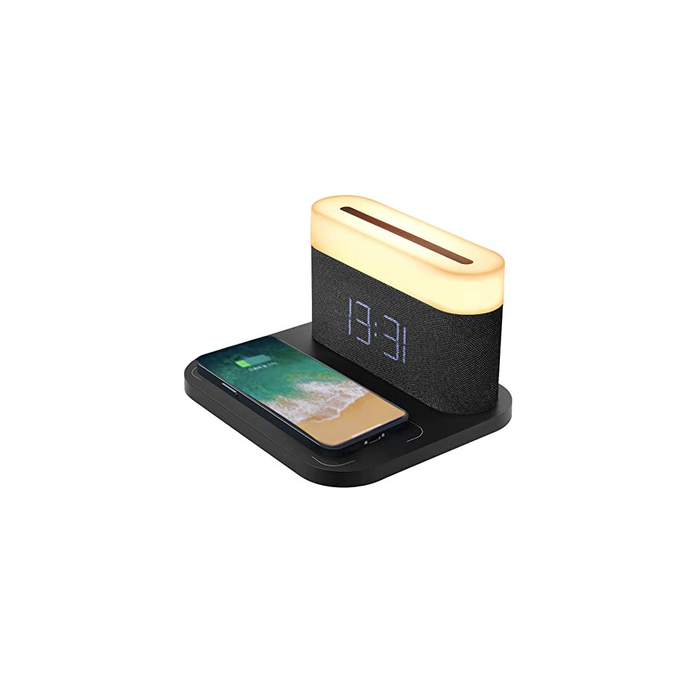 Chronus Wireless Charger With Led Desk Lamp,3 In 1 Wireless Charging Stationg Compatible With Iphone14/13/12/11/X/Airpods,With Digital Alarm 6976918012760