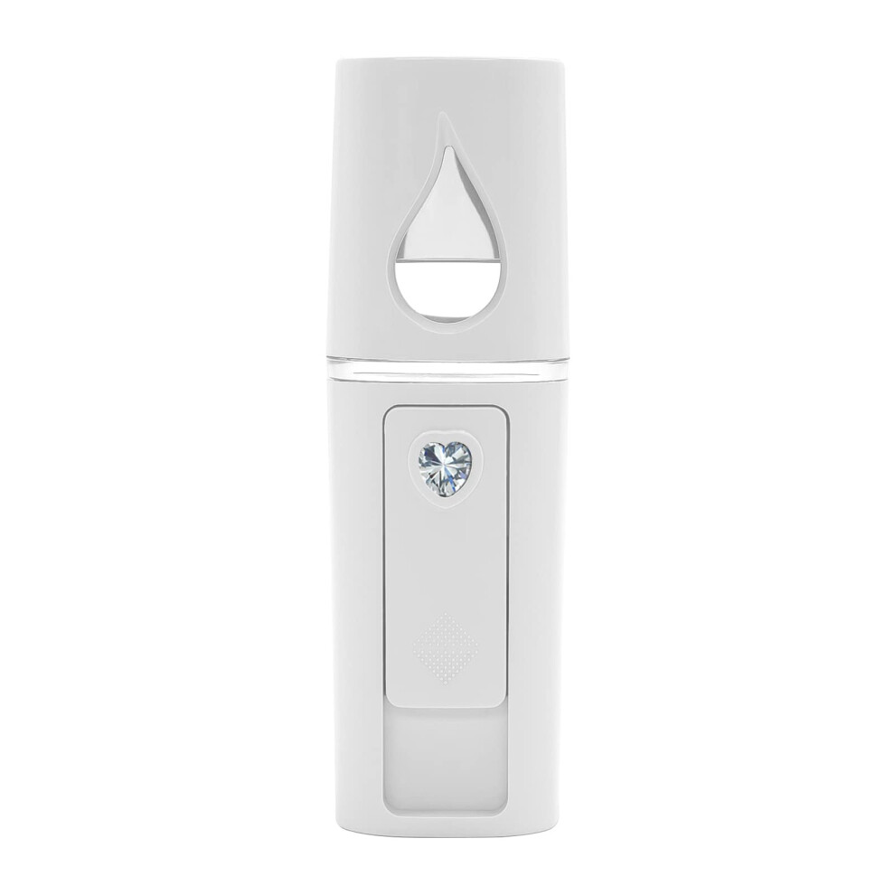 Chronus White Nano Facial Mister Portable Mini Face Mist Handy Sprayer Automatic Eyelash Extensions Cool Facial Steamer(White)