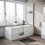 NES Home Nes Home White 1700 Round Bath, 800 Curved Bath Screen, Front & End Panels 1