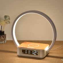 Carregador Lâmpada Sem Fio Qi Led Controle Toque Tons Luz  Branco