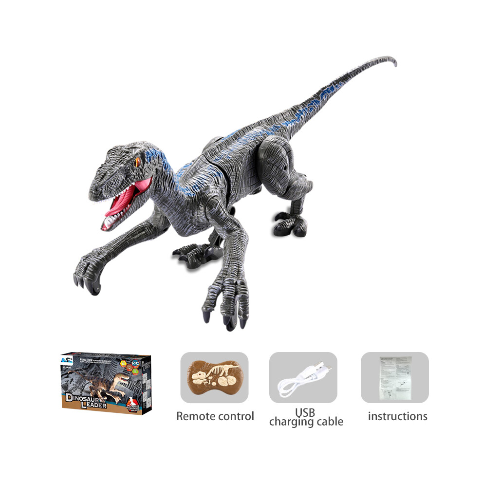 (Blue) Remote Control Dinosaur Toys for Kids 2.4Ghz RC Dinosaur Robot Toy wit