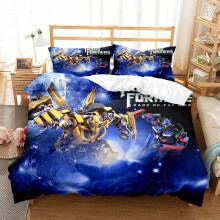 (KT5, Single 135*200cm) Bedding Duvet Cover Set Gift For Transformers Fans