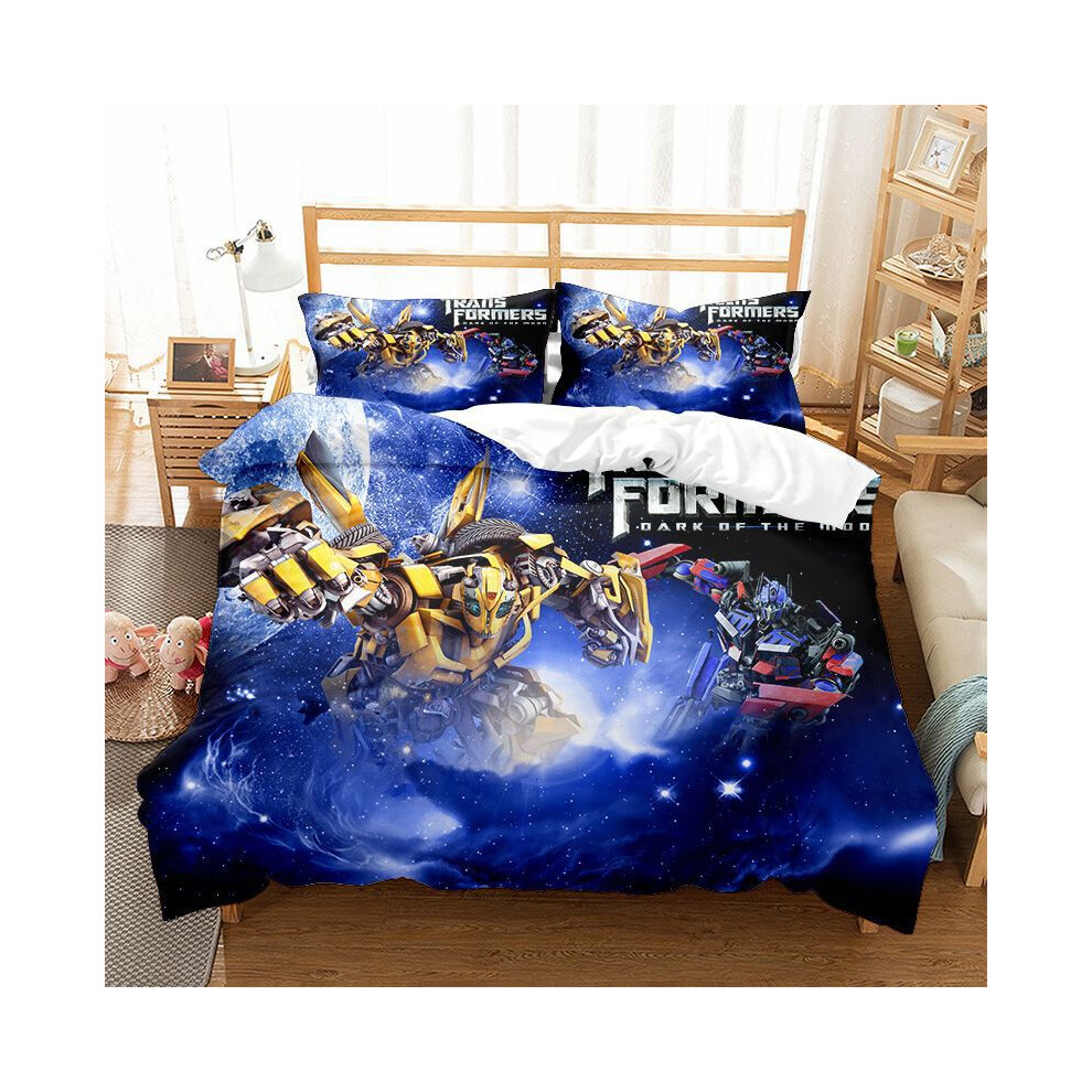 (KT5, Single 135*200cm) Bedding Duvet Cover Set Gift For Transformers Fans